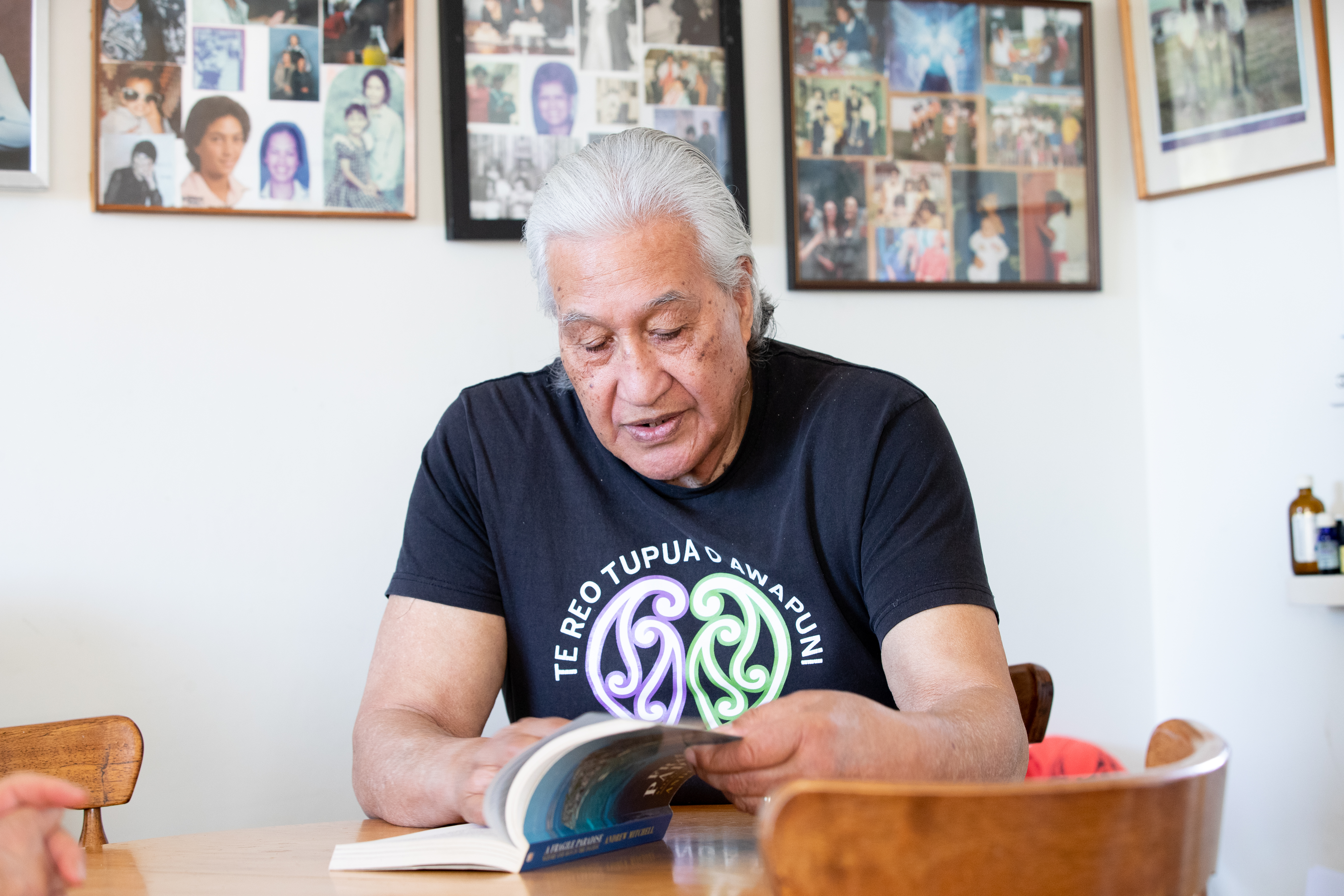 Maori Man Reading